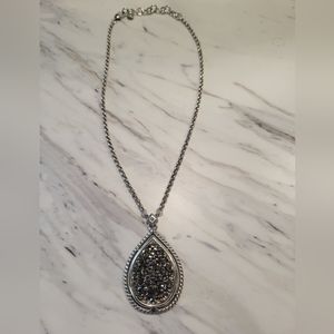 Brighton Drusy drop Crystal Rocks pendant necklace